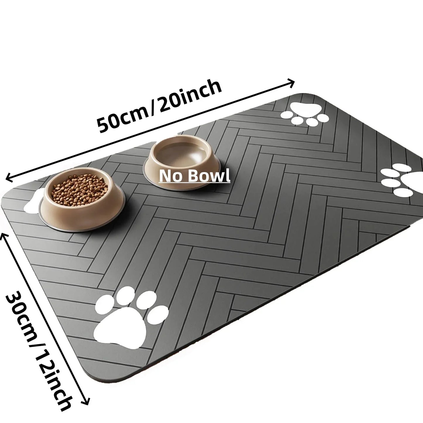 Tapis d’Alimentation Imperméable pour Animaux – Napperon Antidérapant à Séchage Rapide pour Chiens et Chats, 3 Tailles (S, M, L)