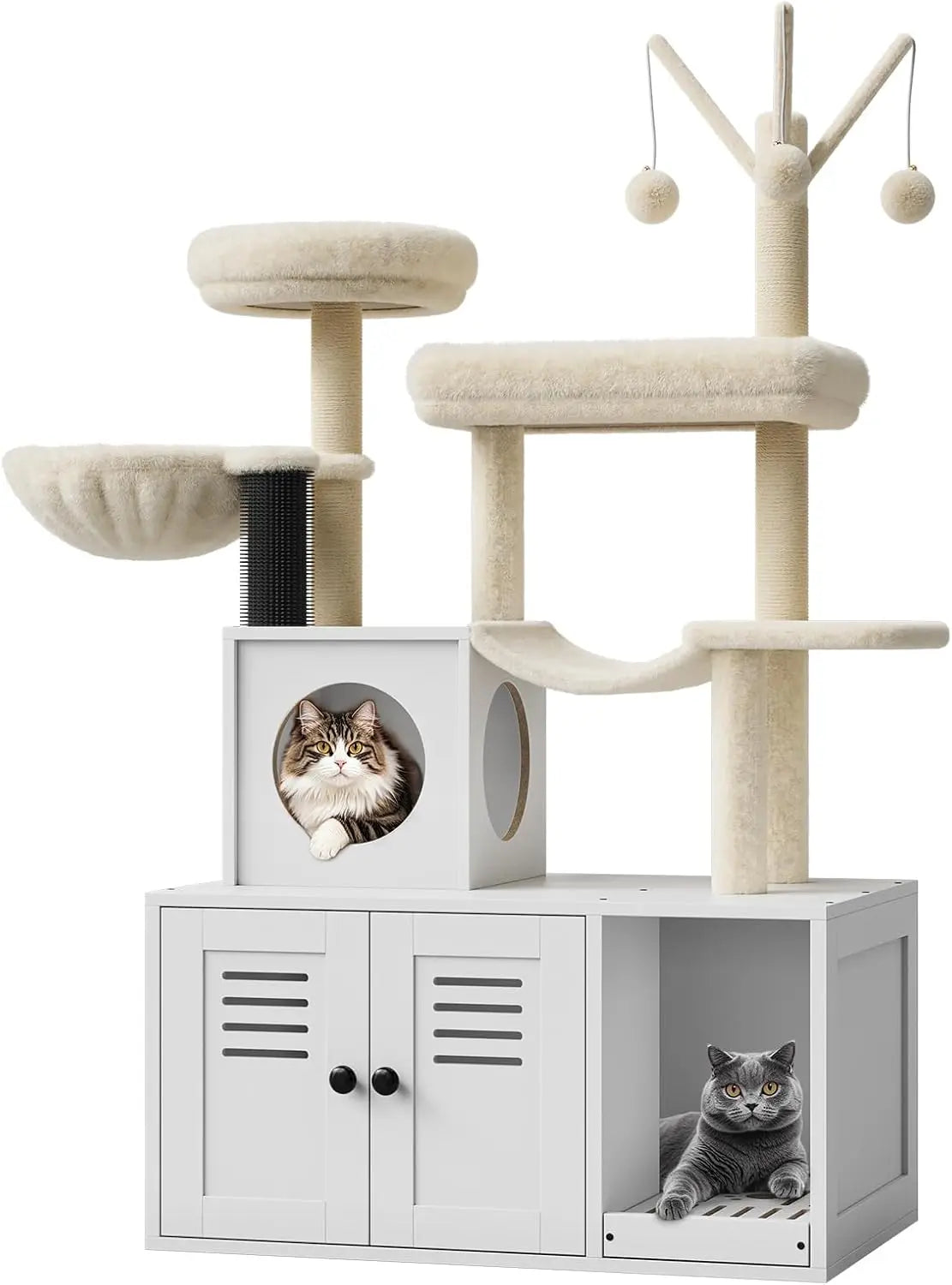 CatHaven – Arbre à Chat Multifonction avec Litière Cachée | Condo, Griffoir en Sisal et Plates-formes de Jeu