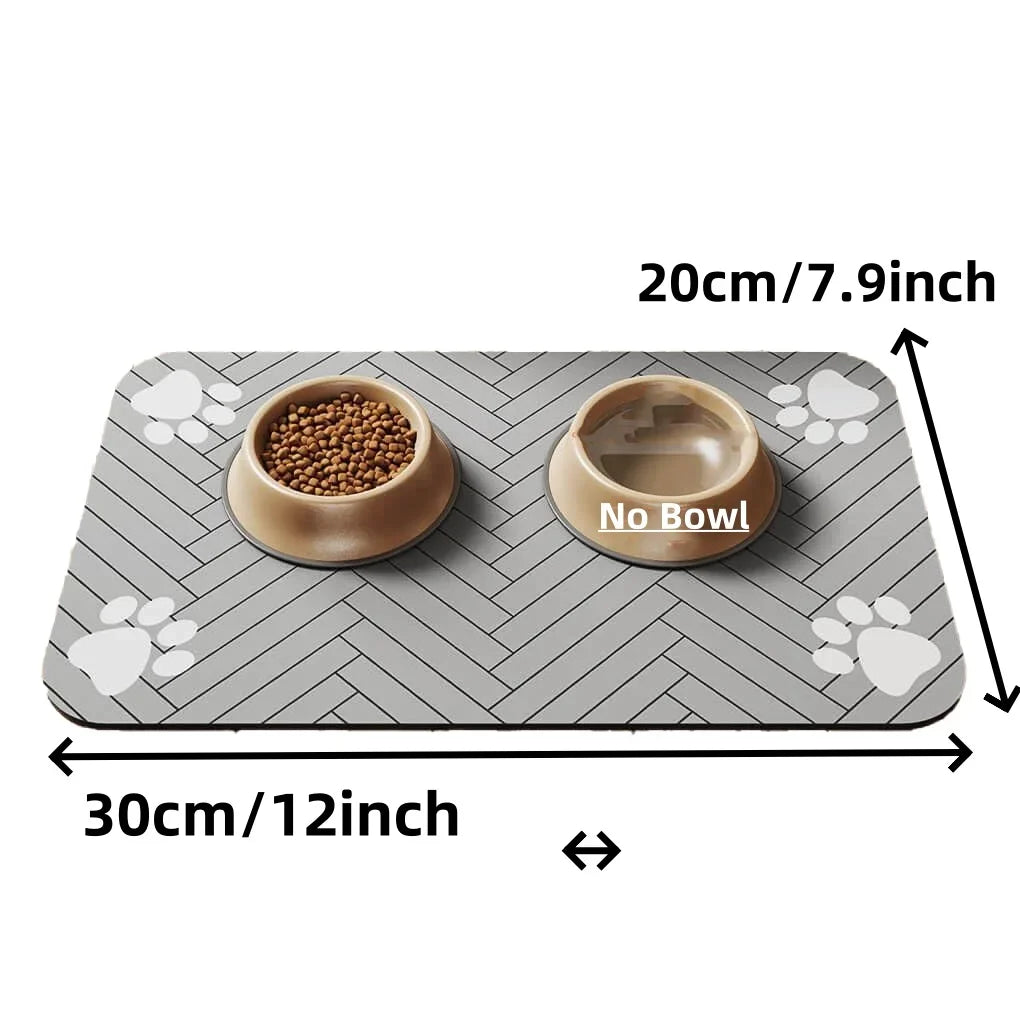 Tapis d’Alimentation Imperméable pour Animaux – Napperon Antidérapant à Séchage Rapide pour Chiens et Chats, 3 Tailles (S, M, L)
