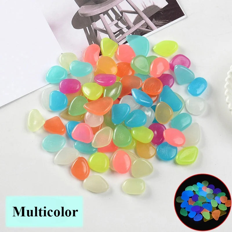 Pierres Lumineuses Fluorescentes 1 cm – Galets Décoratifs Brillants pour Aquarium, Paysage Aquatique ou Maison
