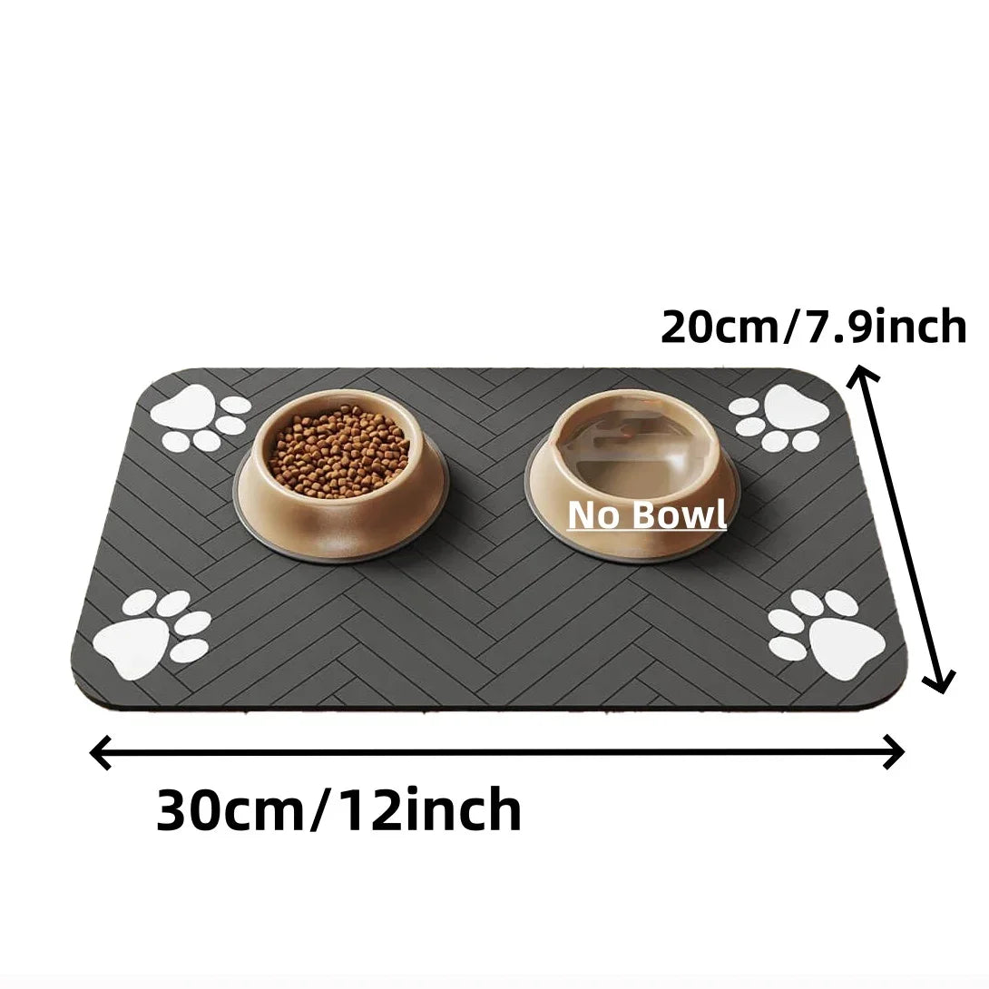 Tapis d’Alimentation Imperméable pour Animaux – Napperon Antidérapant à Séchage Rapide pour Chiens et Chats, 3 Tailles (S, M, L)