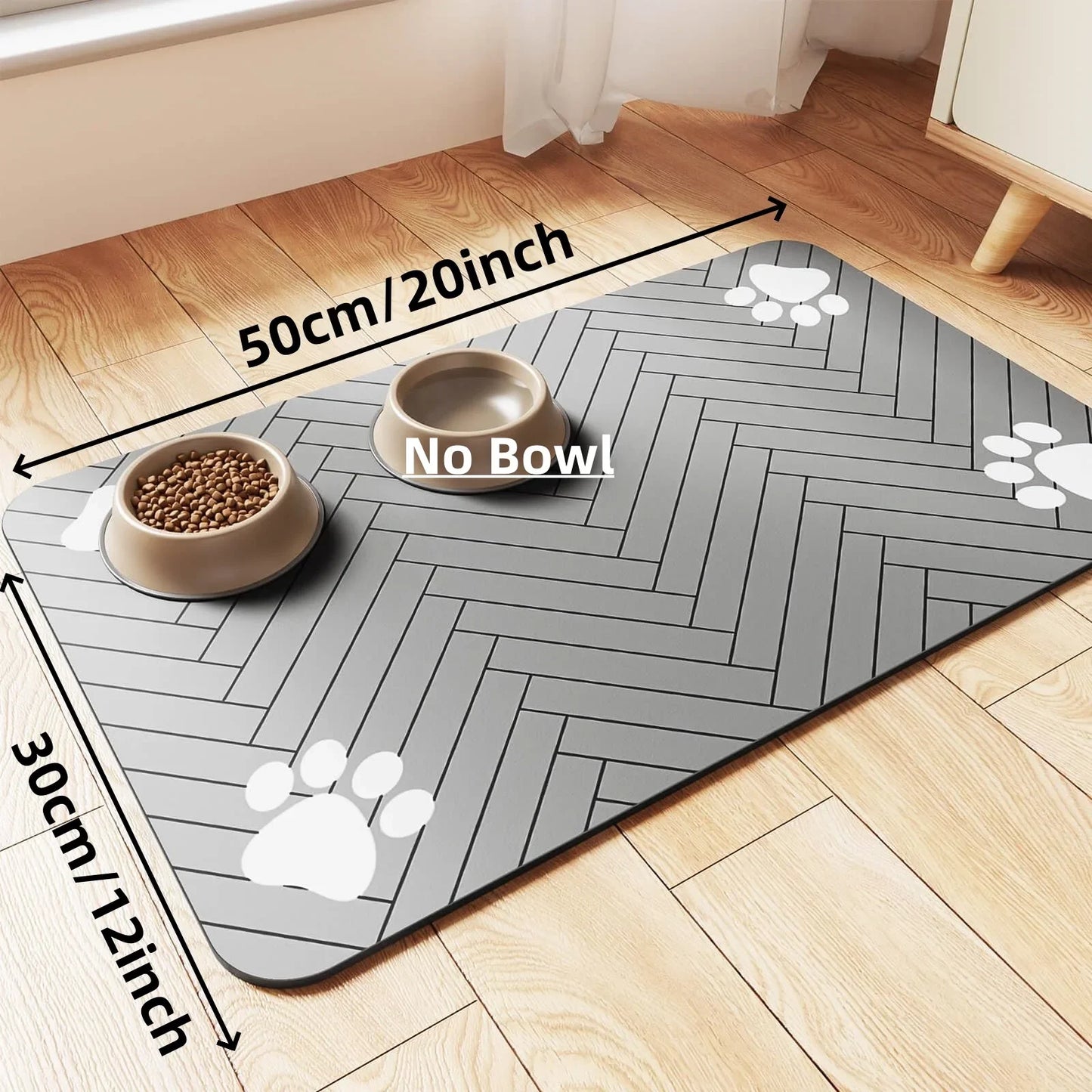 Tapis d’Alimentation Imperméable pour Animaux – Napperon Antidérapant à Séchage Rapide pour Chiens et Chats, 3 Tailles (S, M, L)