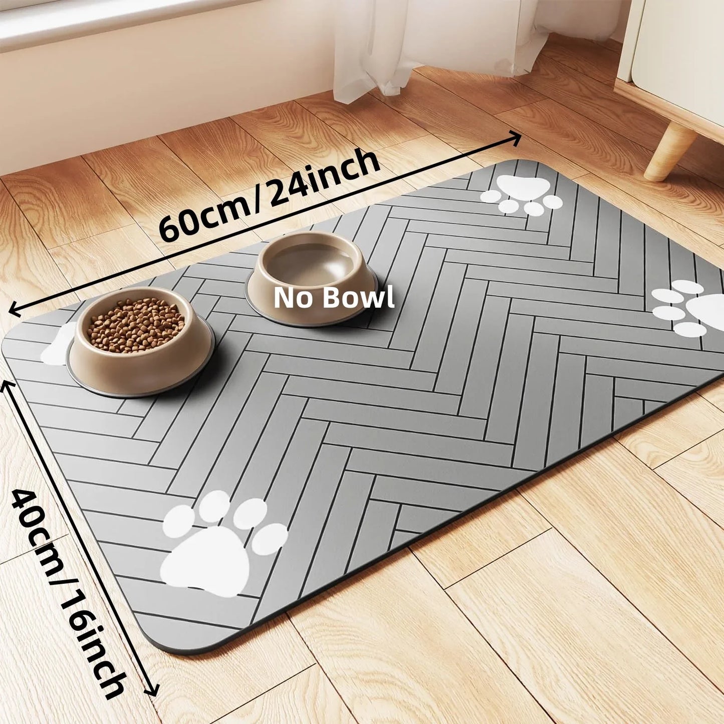 Tapis d’Alimentation Imperméable pour Animaux – Napperon Antidérapant à Séchage Rapide pour Chiens et Chats, 3 Tailles (S, M, L)
